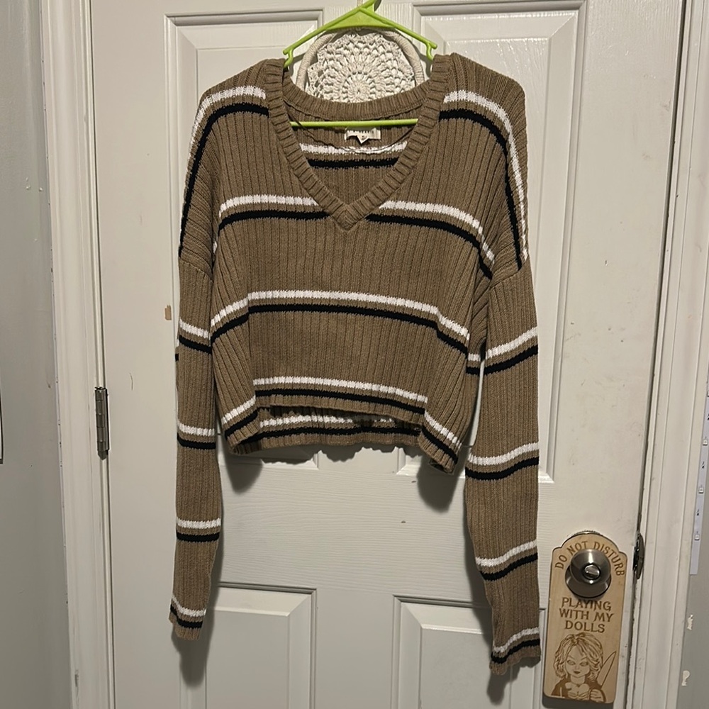 Striped V-Neck Sweater